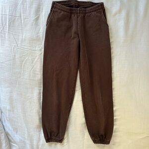 Los Angeles Apparel heavy fleece garment dyed chocolate brown sweatpants